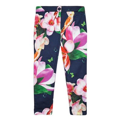 Baker by Ted Baker Girls' multi-coloured floral print trousers